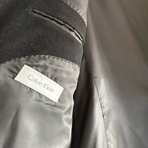 Calvin Klein Men’s Black Cashmere Wool Blend Overcoat